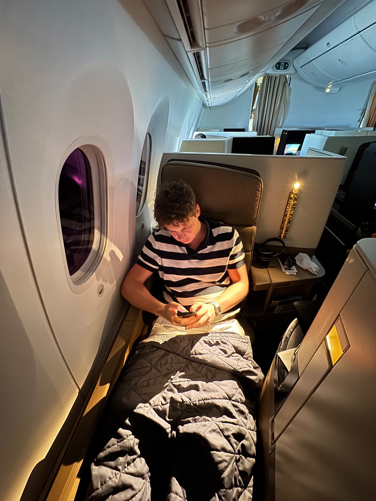 Theo Stratmann in der Business Class