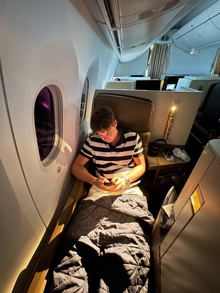 Theo Stratmann in der Business Class