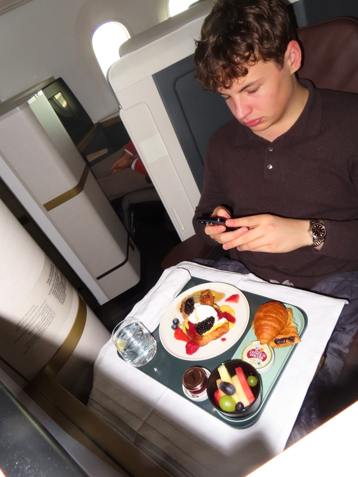 Theo Stratmann im Flugzeug